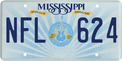 MS license plate NFL624