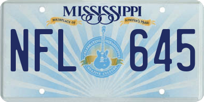 MS license plate NFL645