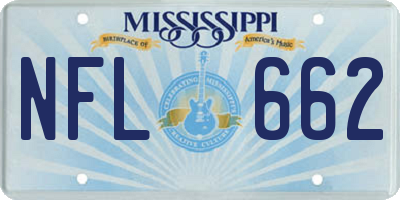 MS license plate NFL662
