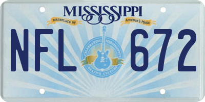 MS license plate NFL672