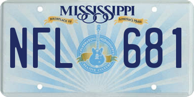MS license plate NFL681