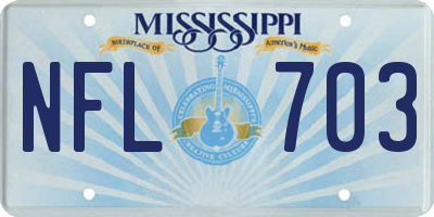 MS license plate NFL703