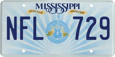 MS license plate NFL729