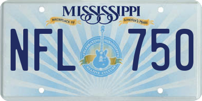 MS license plate NFL750
