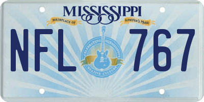 MS license plate NFL767