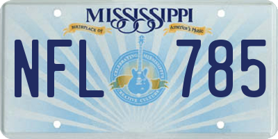 MS license plate NFL785