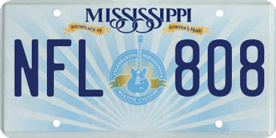 MS license plate NFL808
