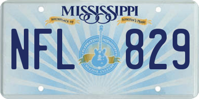 MS license plate NFL829