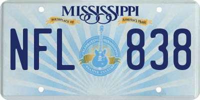 MS license plate NFL838