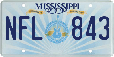 MS license plate NFL843