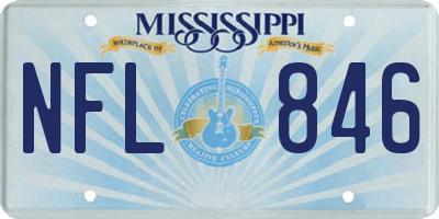 MS license plate NFL846