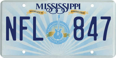 MS license plate NFL847