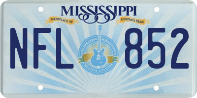 MS license plate NFL852
