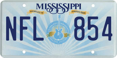 MS license plate NFL854