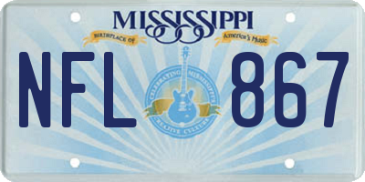 MS license plate NFL867