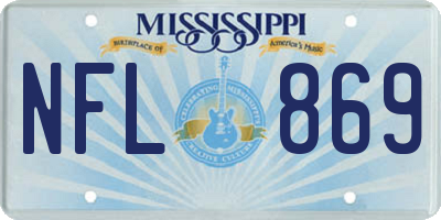 MS license plate NFL869