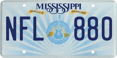 MS license plate NFL880