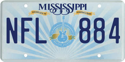 MS license plate NFL884