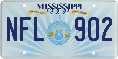 MS license plate NFL902