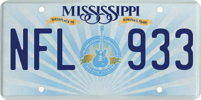 MS license plate NFL933