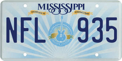 MS license plate NFL935