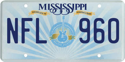 MS license plate NFL960