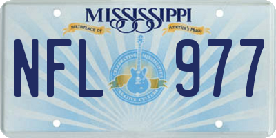 MS license plate NFL977