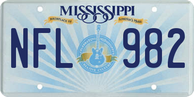 MS license plate NFL982