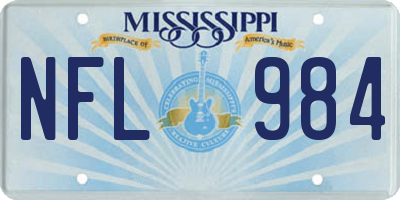 MS license plate NFL984