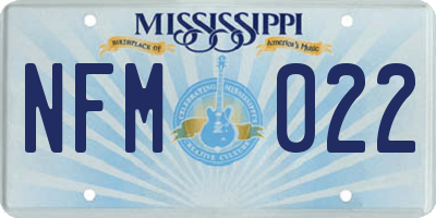 MS license plate NFM022