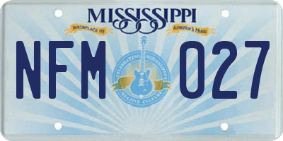 MS license plate NFM027