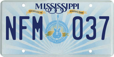 MS license plate NFM037