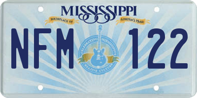 MS license plate NFM122