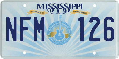 MS license plate NFM126