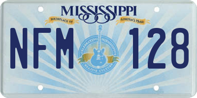 MS license plate NFM128
