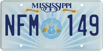 MS license plate NFM149