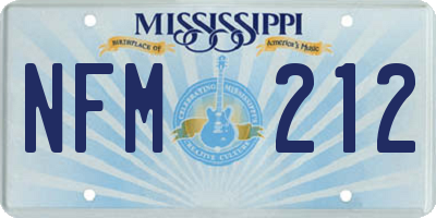 MS license plate NFM212