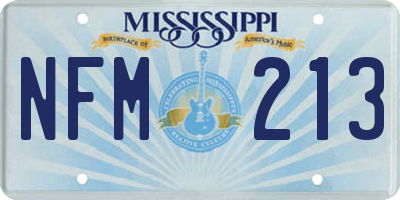 MS license plate NFM213