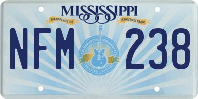 MS license plate NFM238