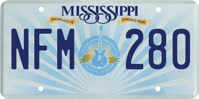 MS license plate NFM280