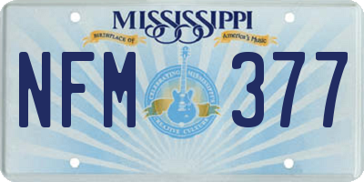 MS license plate NFM377