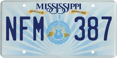 MS license plate NFM387