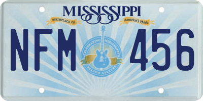 MS license plate NFM456
