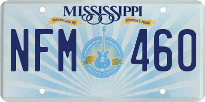 MS license plate NFM460
