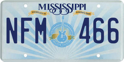 MS license plate NFM466