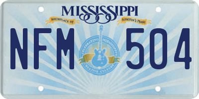 MS license plate NFM504