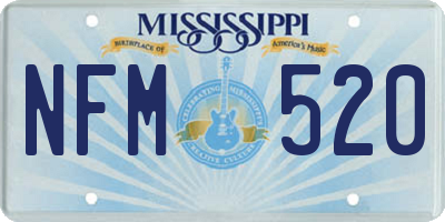 MS license plate NFM520
