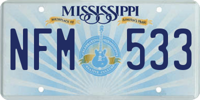 MS license plate NFM533