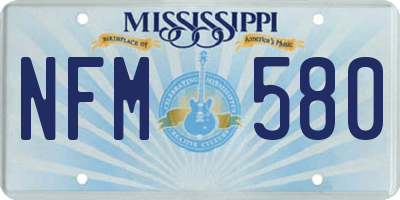MS license plate NFM580