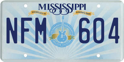 MS license plate NFM604